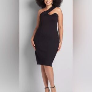 LANE BRYANT BLACK ONE SHOULDER BODYCON DRESS 14 nwt
